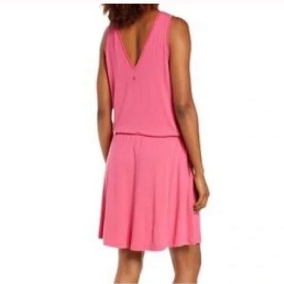 SWEATY BETTY TAKE IT EASY DROP WAIST DRESS, size small NEW in tayberry pink - Picture 2 of 10